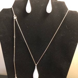 Authentic Swarovski Teardrop Earring & Necklace